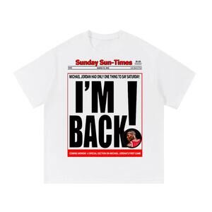1995 Michael Jordan Im Back Sunday Sun Times T-Shirt Rare S-5